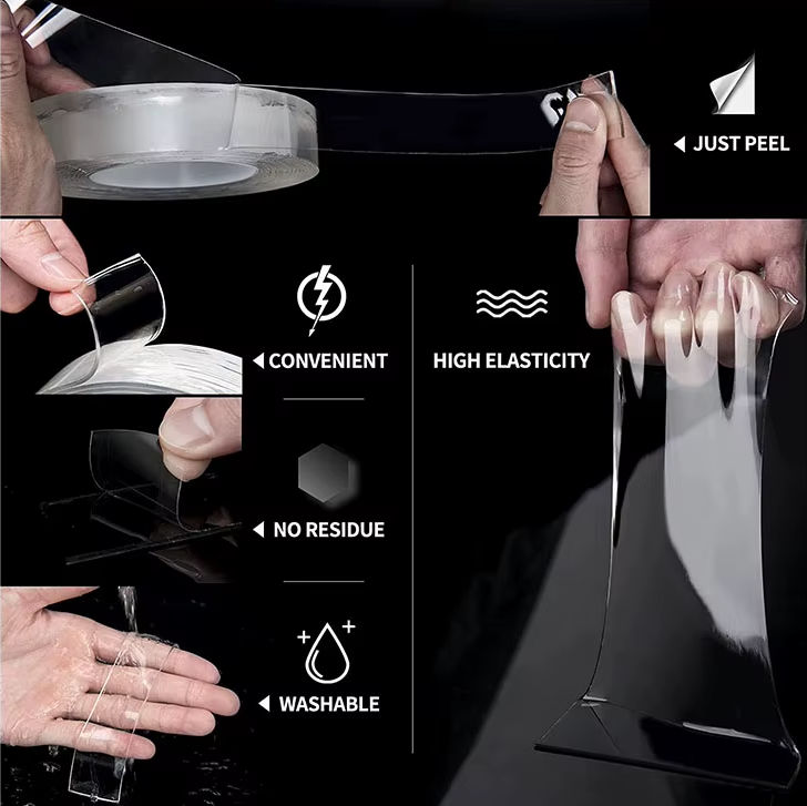 Premium Traceless Reusable Nano Tape – Heavy-Duty Acrylic Double-Sided, Multi-Purpose Adhesive