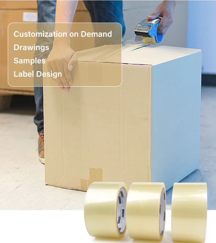 Super Transparent BOPP tape with acrylic adhesive, activated for sealing and packaging