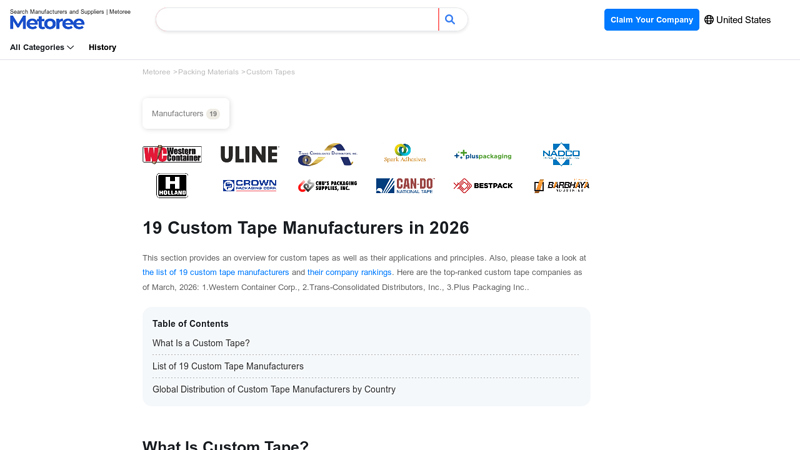20 Custom Tape Manufacturers in 2026
