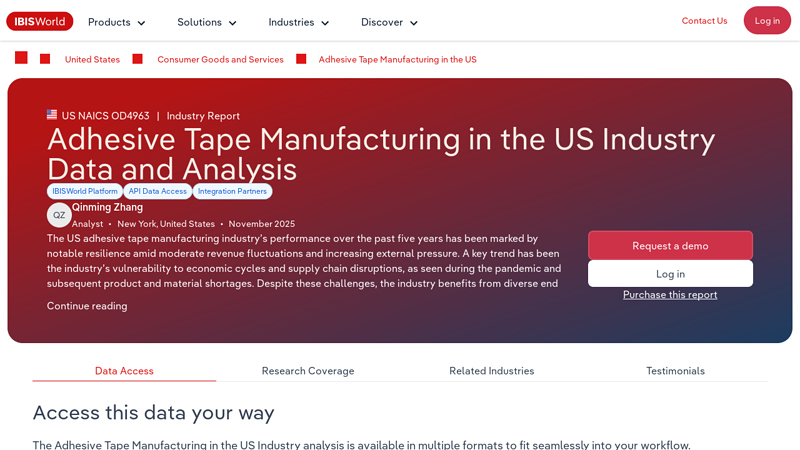 Adhesive Tape Manufacturing in the US Industry Analysis, 2025