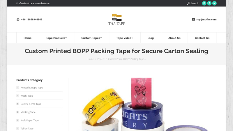 Custom Printed BOPP Packing Tape for Secure Carton Sealing