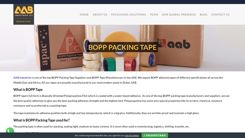 Top Quality BOPP Tape Manufacturer & Supplier in UAE