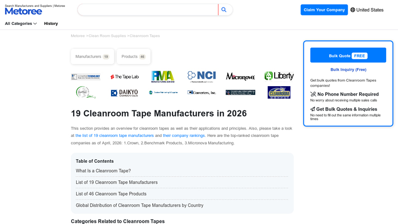 20 Cleanroom Tape Manufacturers in 2026 Low noise industrial tape