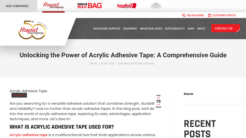 A Comprehensive Guide to Acrylic Adhesive Tapes Acrylic Adhesive Foil Tape