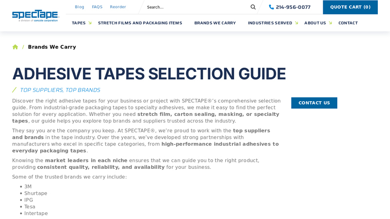 Adhesive Tapes & Packaging Supply Brands Guide Commercial carton sealing tape