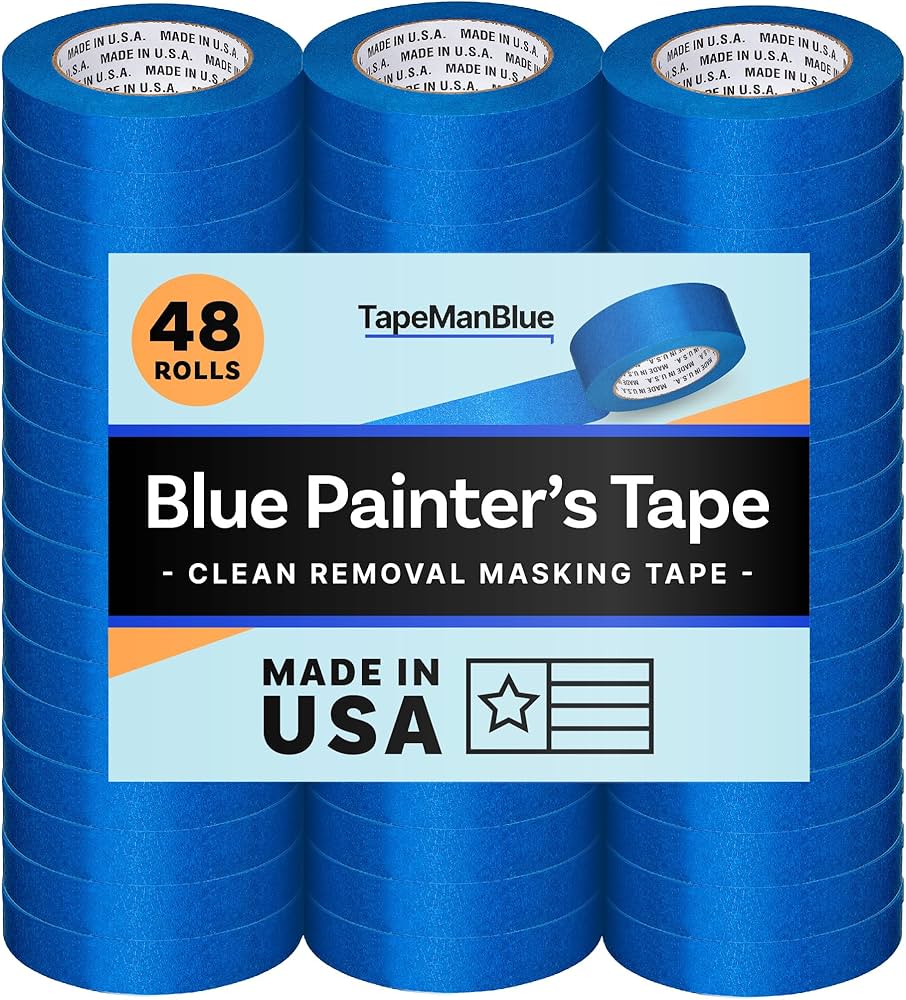 A stock image illustrating Blue painters tape concepts