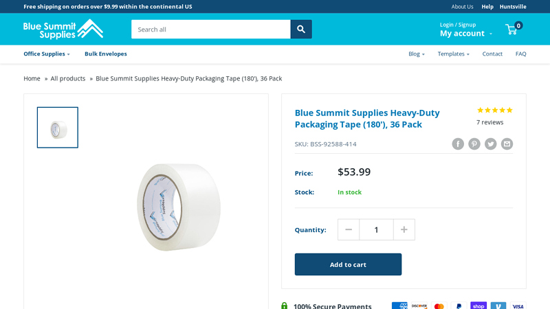 Blue Summit Supplies Heavy Super clear strong packing tape