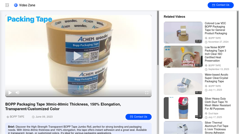 BOPP Packaging Tape 30mic Super transparent tape