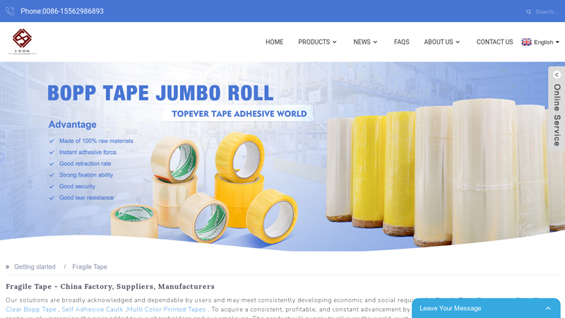 China Fragile Tape Manufacturer and Supplier, Factory Fragile tape for shipping