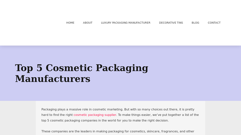 Cosmetic Packaging Manufacturers In The World (2025) Duct tape