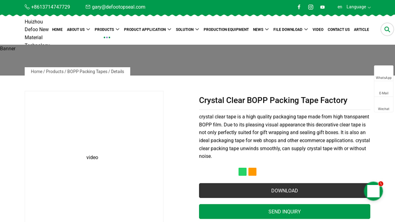 Crystal Clear BOPP Packing Tape Factory Crystal clear packaging tape