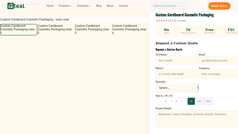 Custom Cardboard Cosmetic Packaging Commercial carton sealing tape