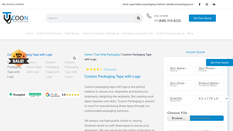 Custom Packaging Tape with Logo Premium low noise packing tape