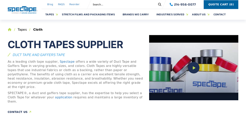 Duct, Gaffers, & Cloth Tapes Supplier Cloth gaffer tape