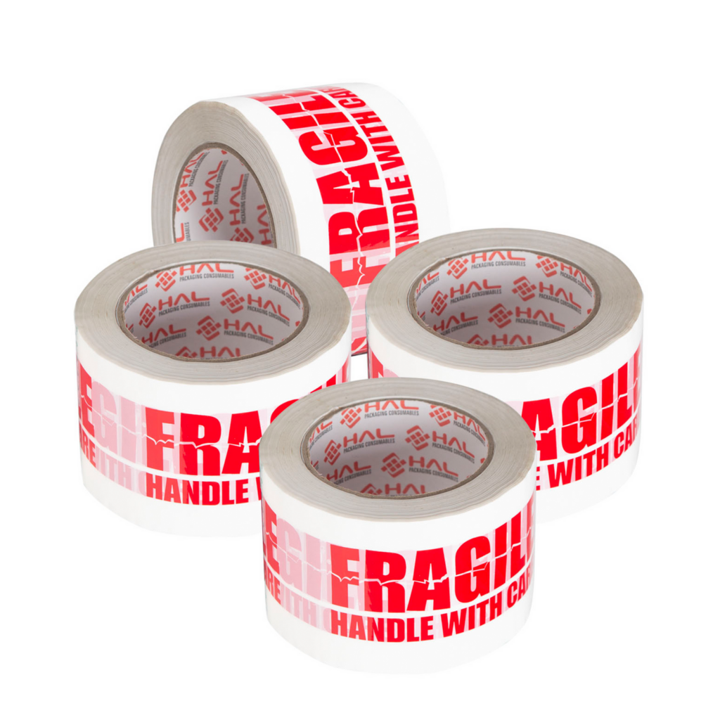 A stock image illustrating Fragile tape for boxes concepts