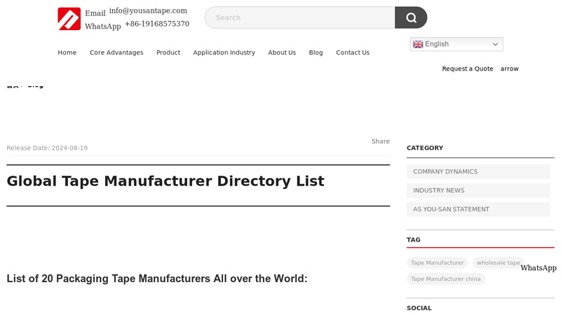 Global Tape Manufacturer Directory List High Temperature Foil Tape