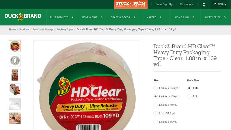 HD Clear Heavy Duty Packing Tape 109 yd Transparent heavy duty packing tape