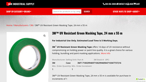 JAM Industrial Supply - 3M UV Resistant Green Masking Tape