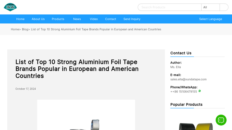 List of  Strong Aluminium Foil Tape Brands Popular in ... Aluminum Foil HVAC Tape