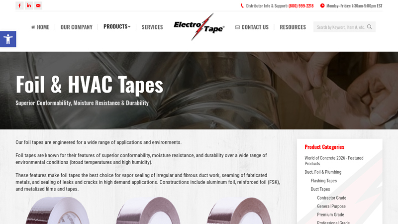 Nationwide Supplier of Foil HVAC Tapes Since 1969 Aluminum Foil HVAC Tape