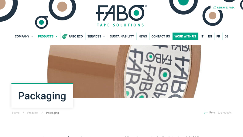 Packaging High transparency adhesive tape