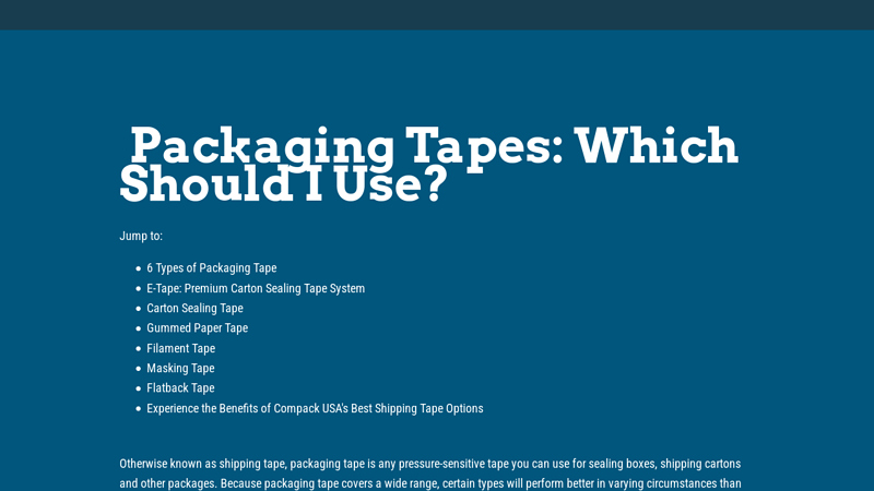 Packaging Tape: Which Should You Use? Carton tape for shipping boxes