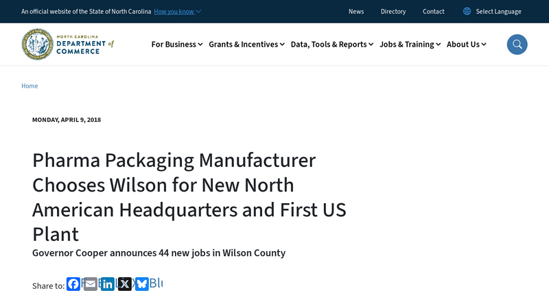 Pharma Packaging Manufacturer Chooses Wilson for New North ... Shipping carton tape