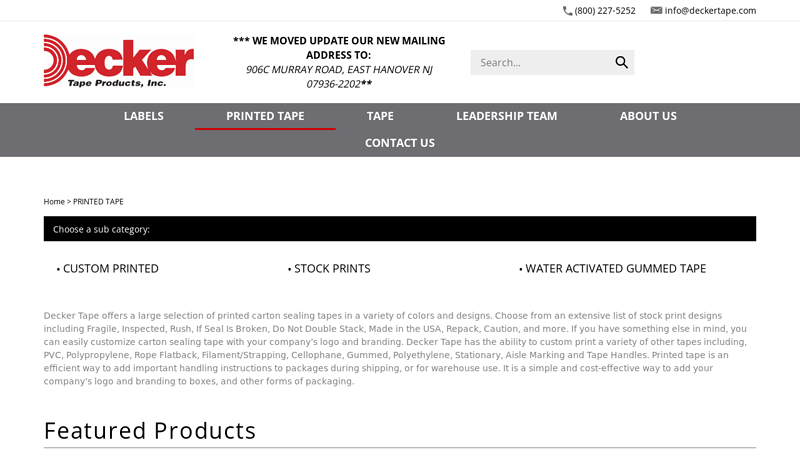 PRINTED TAPE Custom printed carton sealing tape