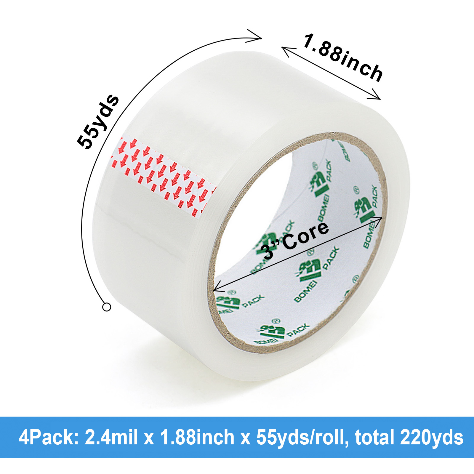 Quiet packing tape specifications