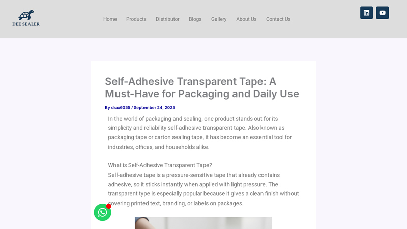 Self Transparent carton sealing tape