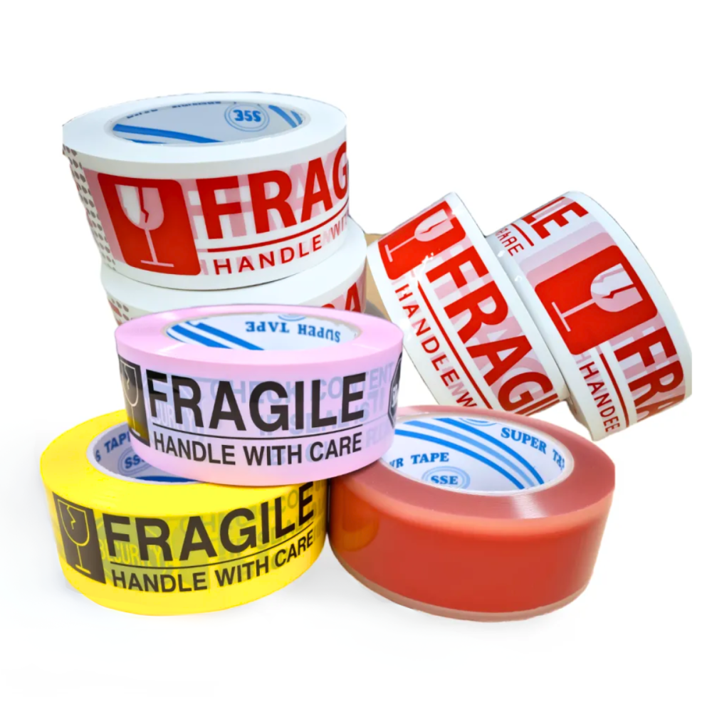 A stock image illustrating Self adhesive fragile tape concepts