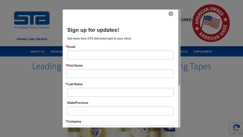 STA Coated Technologies Transparent packing tape for shipping