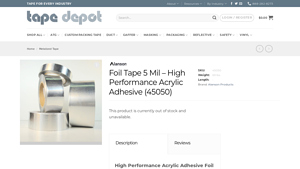 Tape Depot - 5 Mil Aluminum Foil Tape