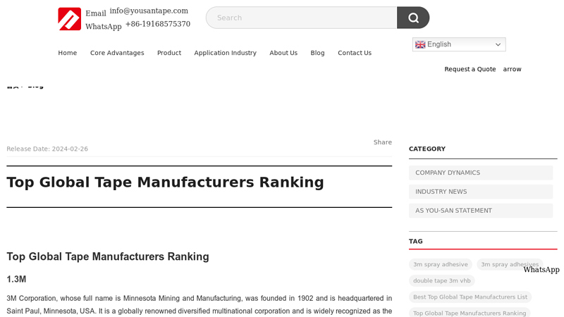 Top Global Tape Manufacturers Ranking Self adhesive fragile tape