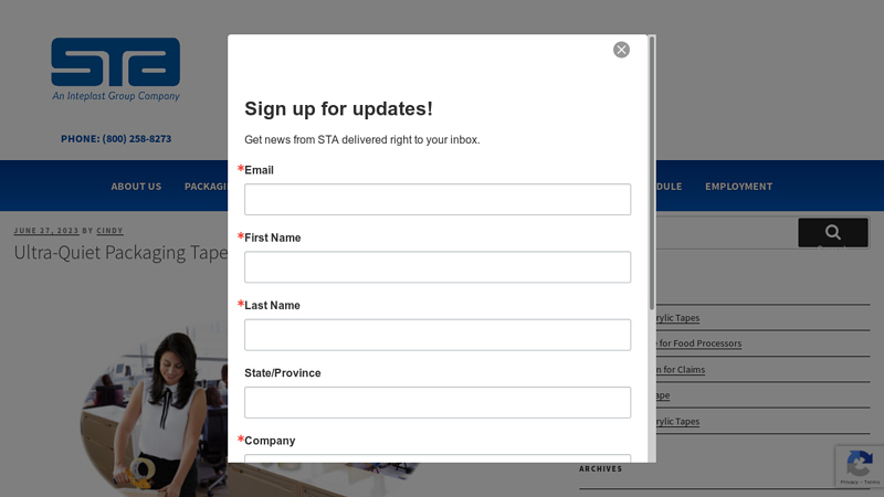 Ultra Low noise packing tape