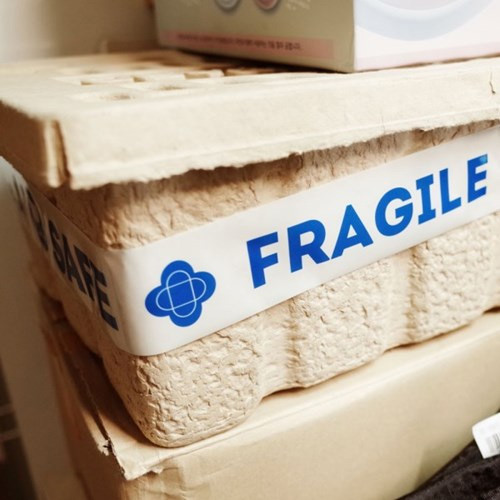 A stock image illustrating Warning fragile tape concepts