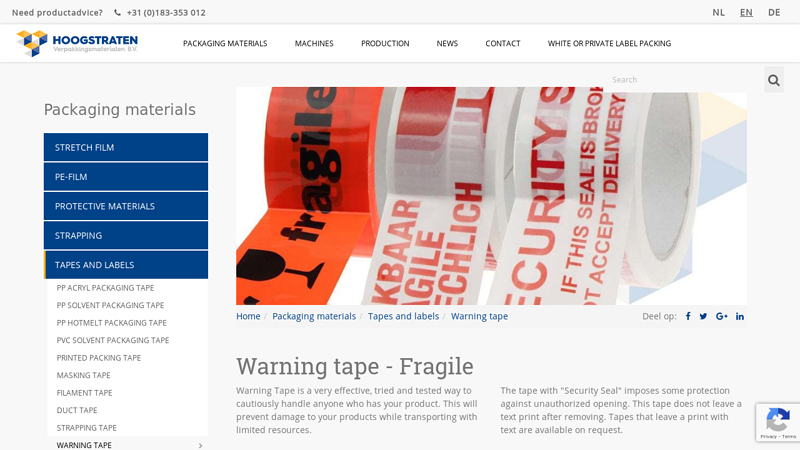 Warning tape Warning fragile tape